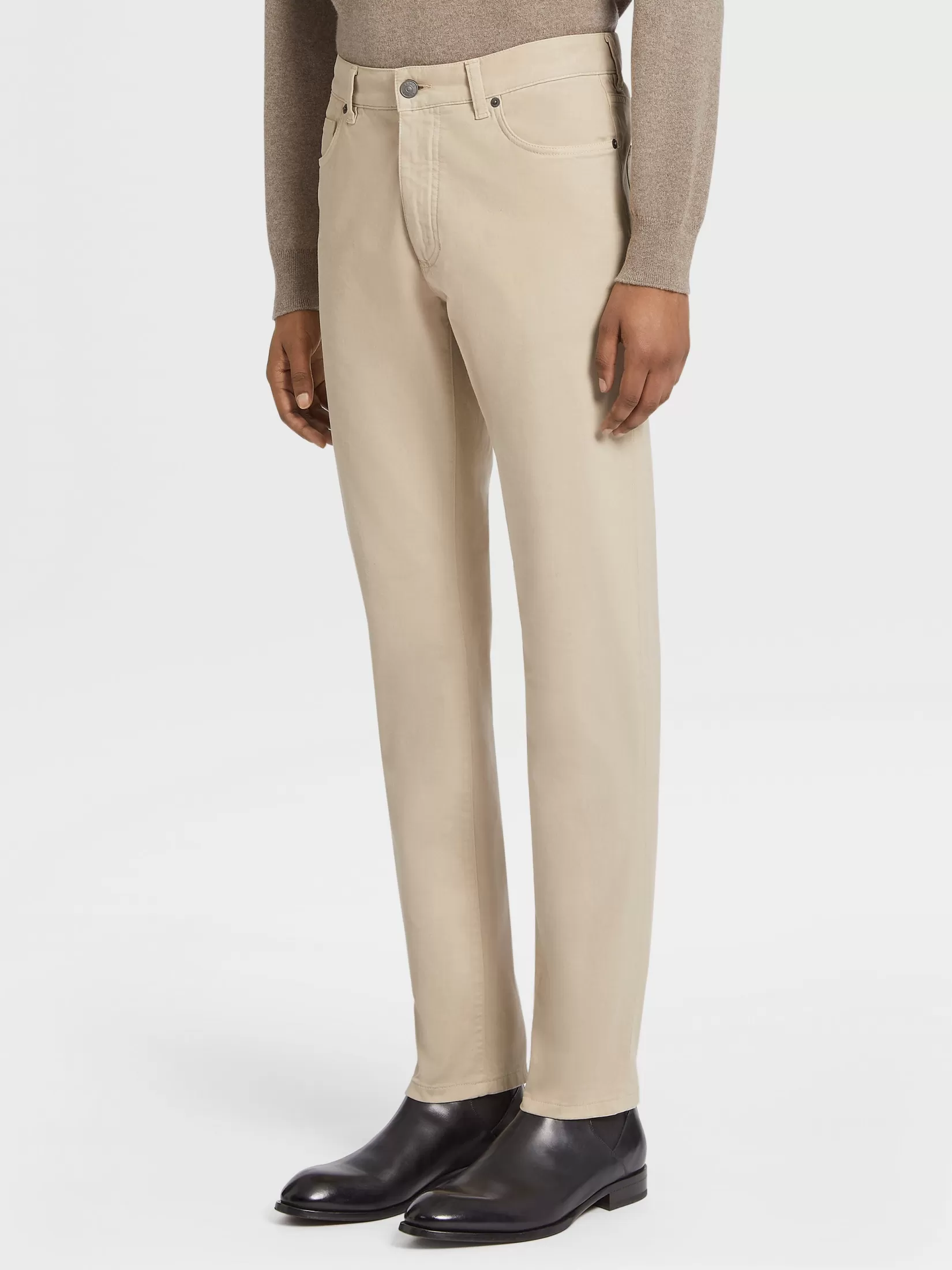ZEGNA Jeans<Stretch Cotton Roccia Jeans Beige