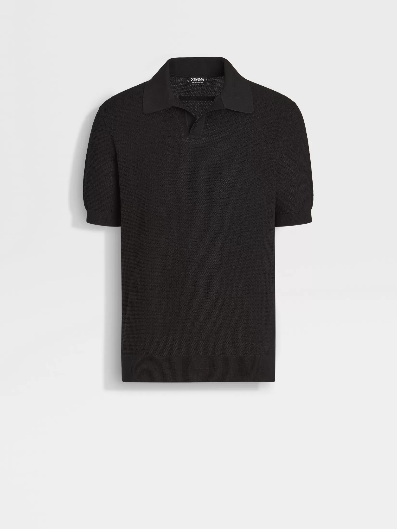 ZEGNA Polo Shirts | Sweaters<Premium Cotton Polo Shirt Black