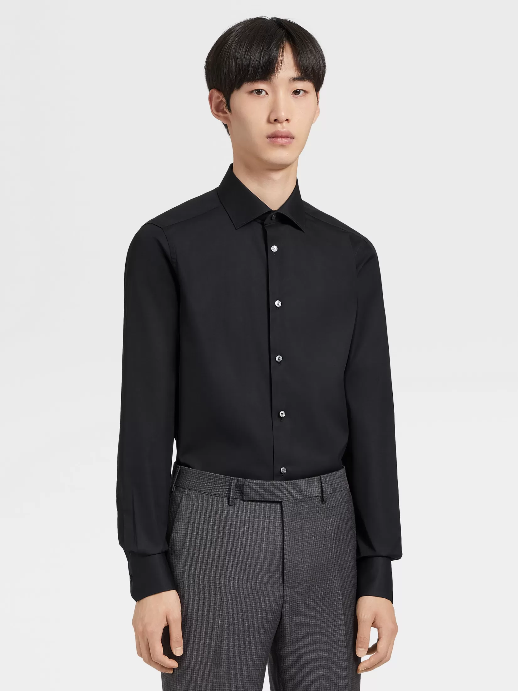 ZEGNA Shirts<Trofeo™ Comfort Cotton Shirt Black