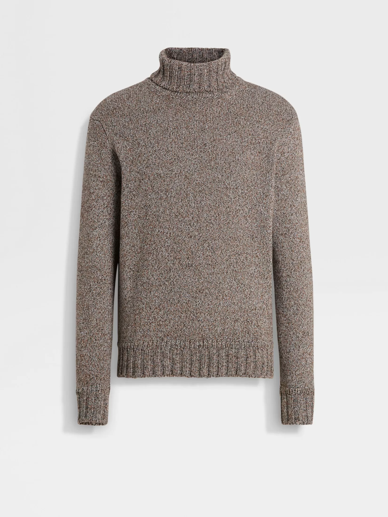 ZEGNA Travel In Style | Sweaters<Dark Foliage and Taupe Oasi Cashmere Turtleneck DarkFoliage/Taupe