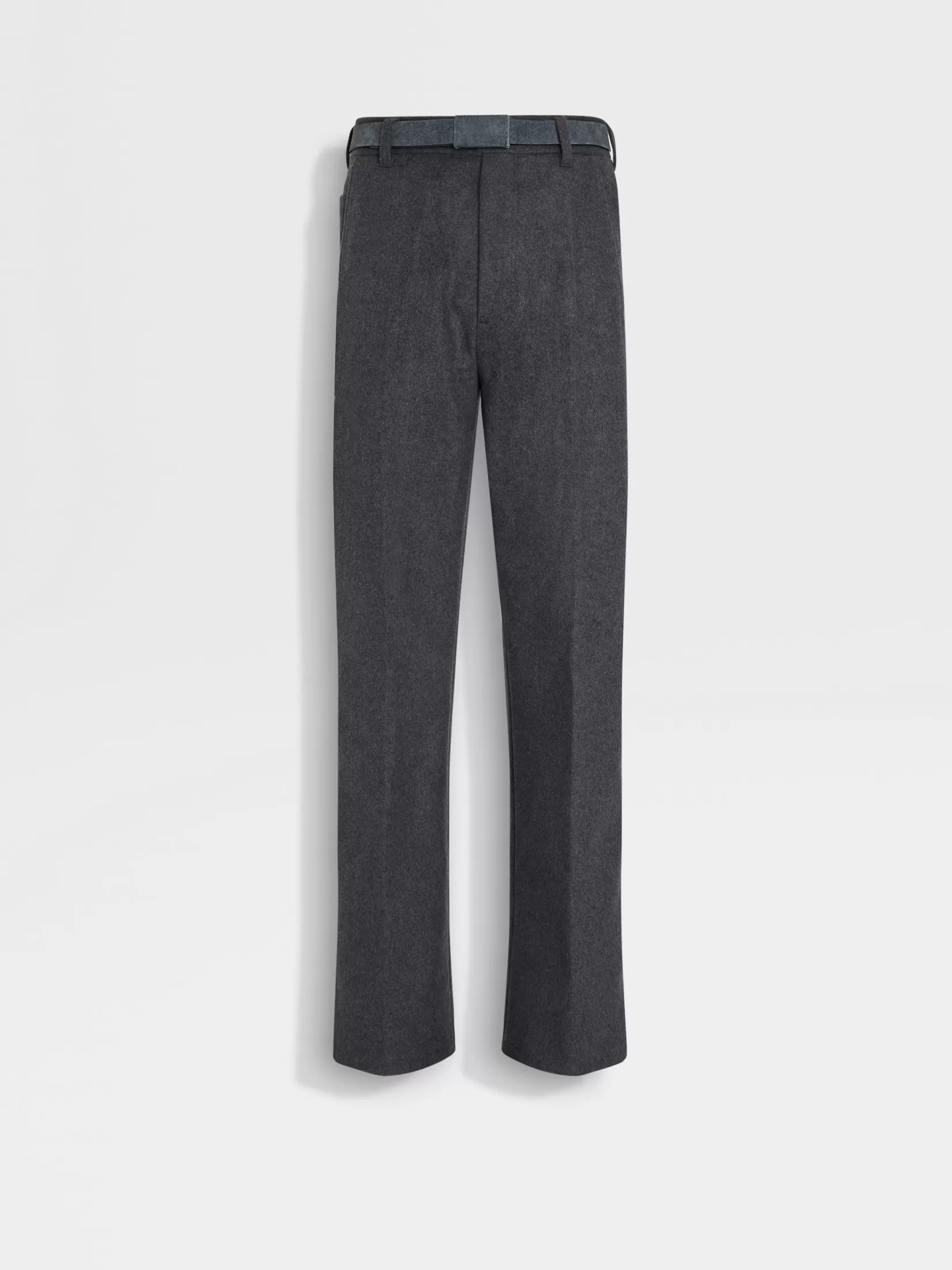 ZEGNA Pants<Dark Grey Wool and Cashmere Pants DarkGrey