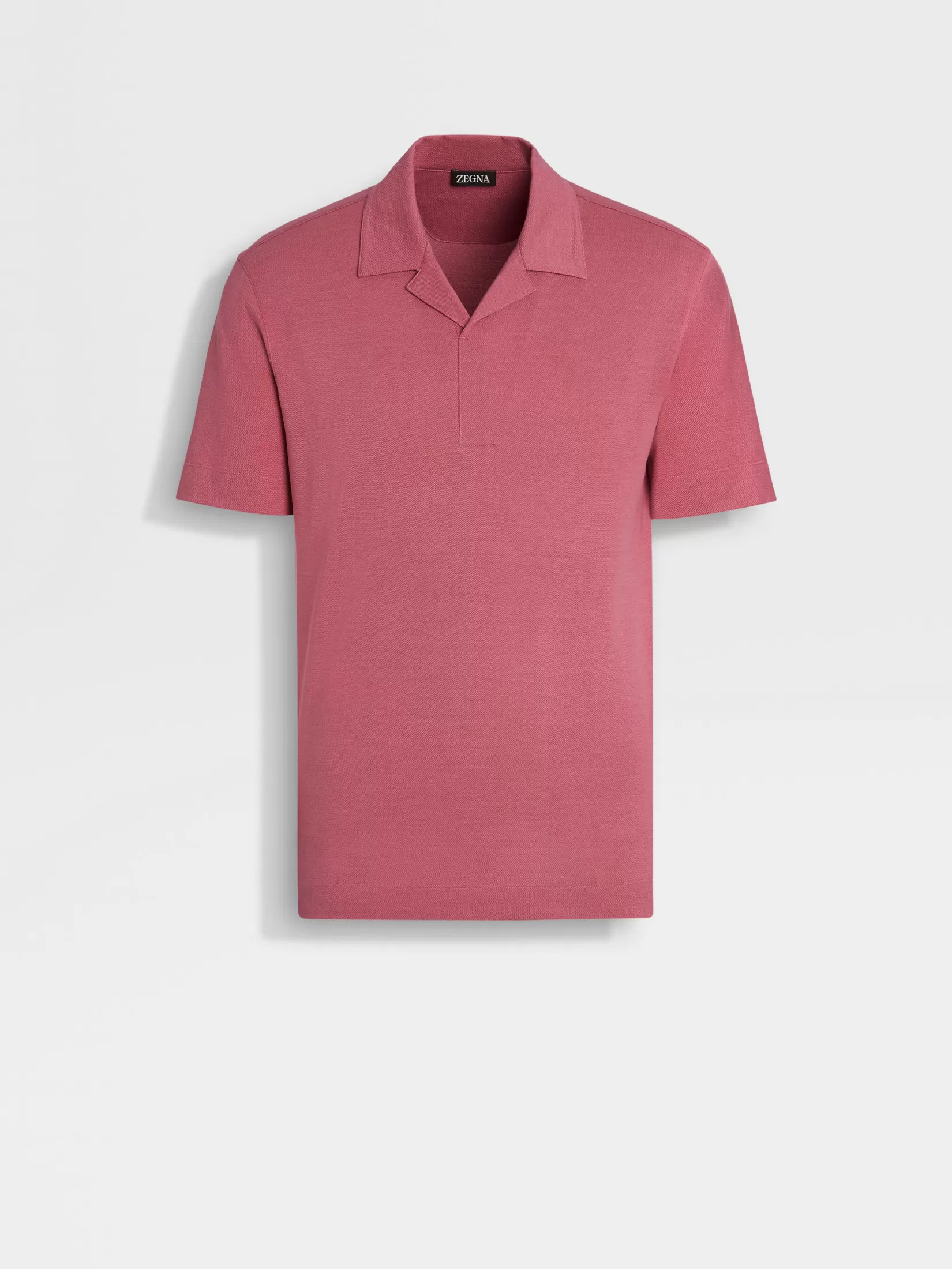 ZEGNA Polo Shirts<Silk and Cotton Piquet Polo Shirt Fuchsia