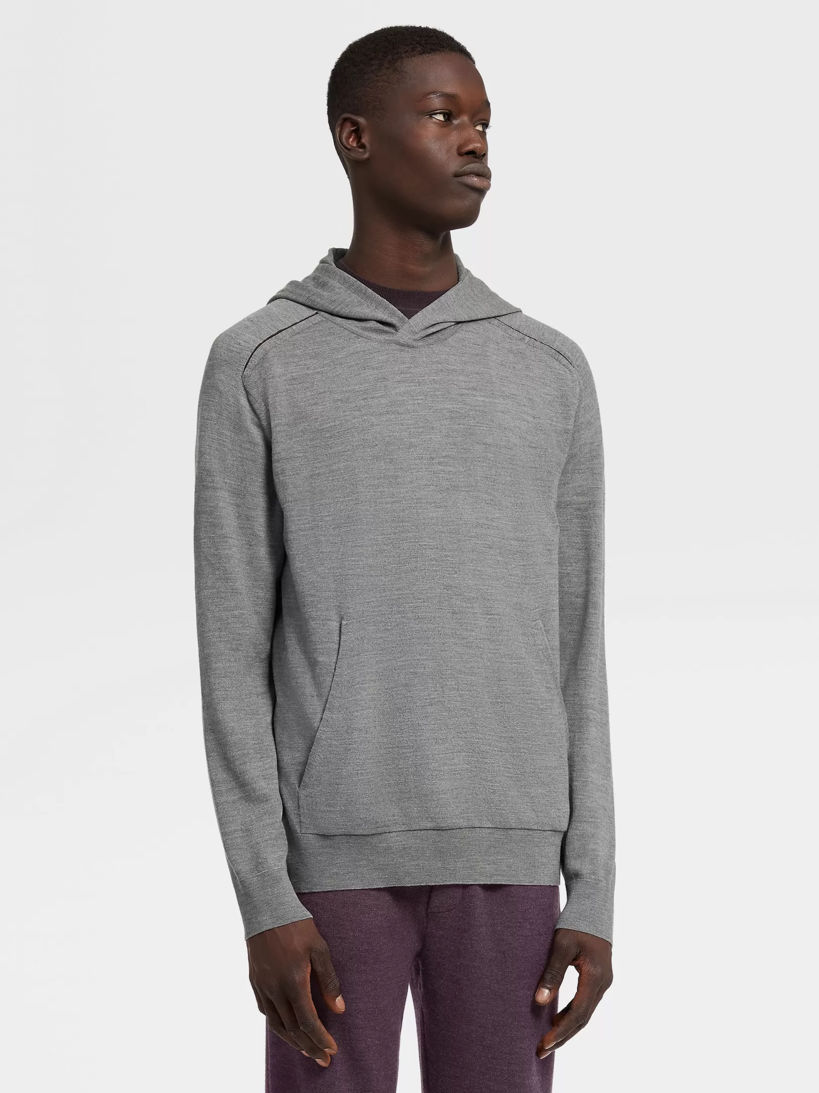 ZEGNA Joggers And Sweatshirts | Sweaters<Grey Mélange 12milmil12 Wool Hoodie GreyMélange