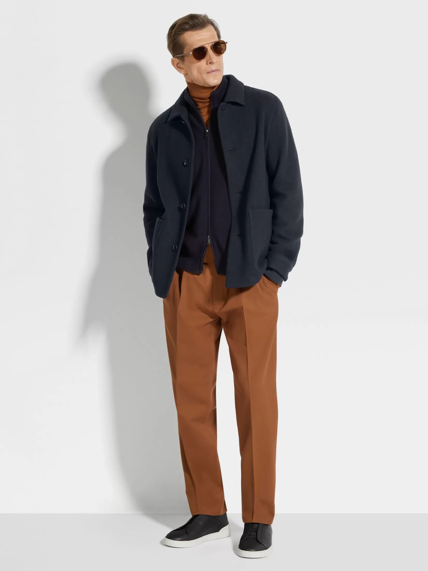ZEGNA Overshirts And Chore Jackets<Jerseywear Wool and Cashmere Alpe Chore Jacket NavyBlue