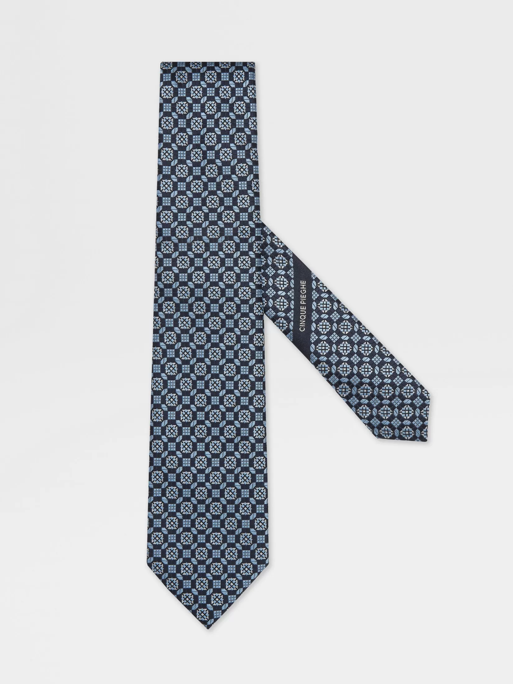 ZEGNA Ties And Bow Ties<Light Blue CINQUE PIEGHE Silk Tie LightBlue