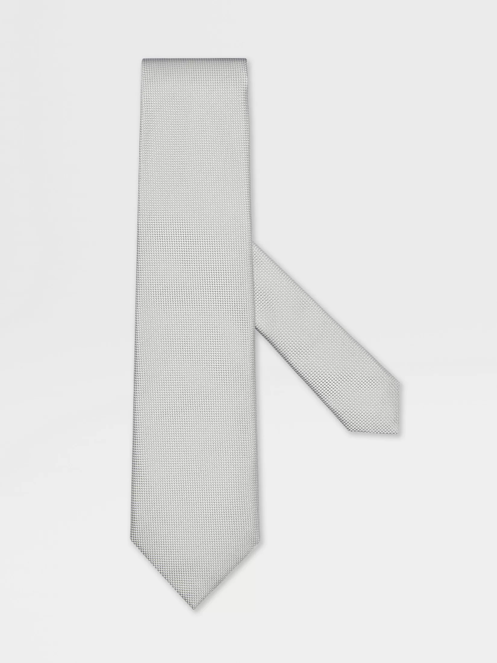 ZEGNA Ties And Bow Ties<Light Grey Silk Tie LightGrey