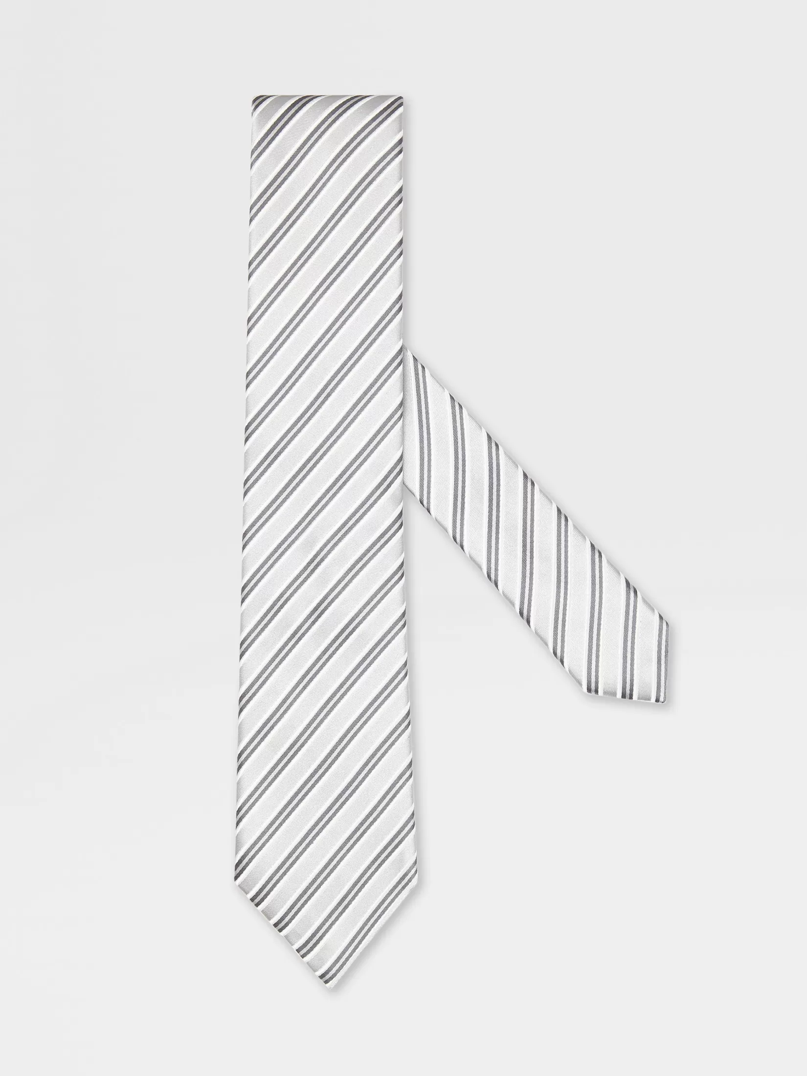 ZEGNA Ties And Bow Ties<Light Grey Silk Tie LightGrey
