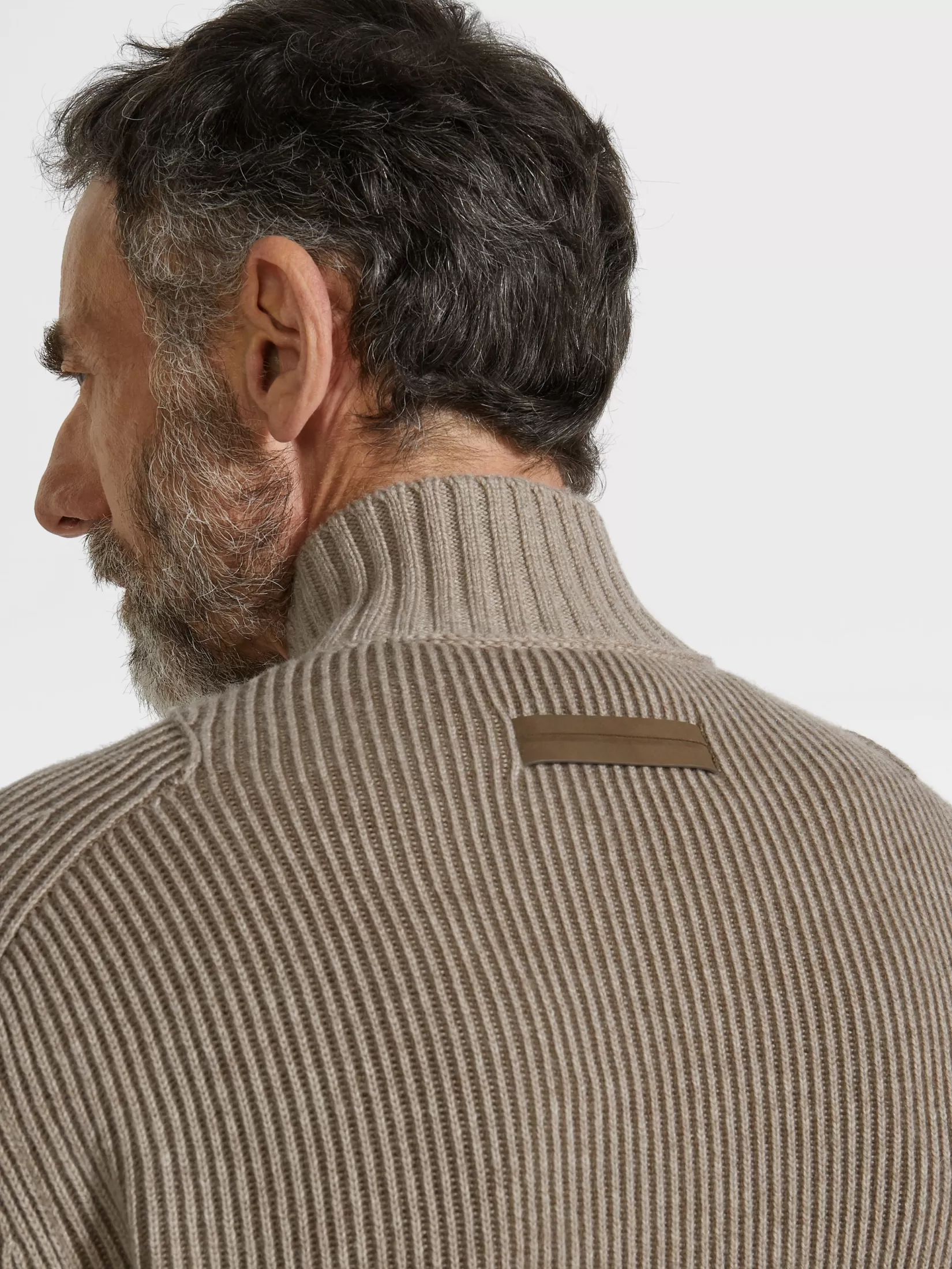 ZEGNA Sweaters<Light Taupe and Khaki Mélange Oasi Cashmere Full Zip Cardigan LightTaupe/KhakiMélange