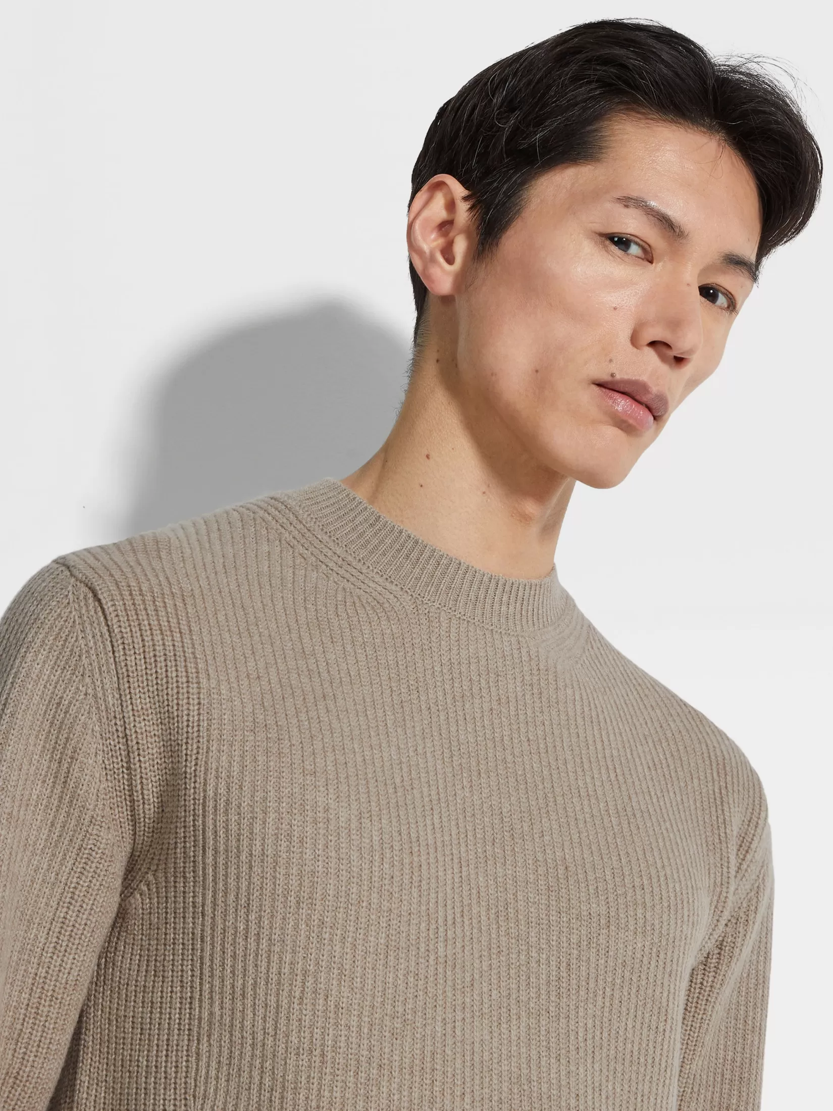 ZEGNA Travel In Style | Sweaters<Light Taupe Oasi Cashmere Crewneck LightTaupe