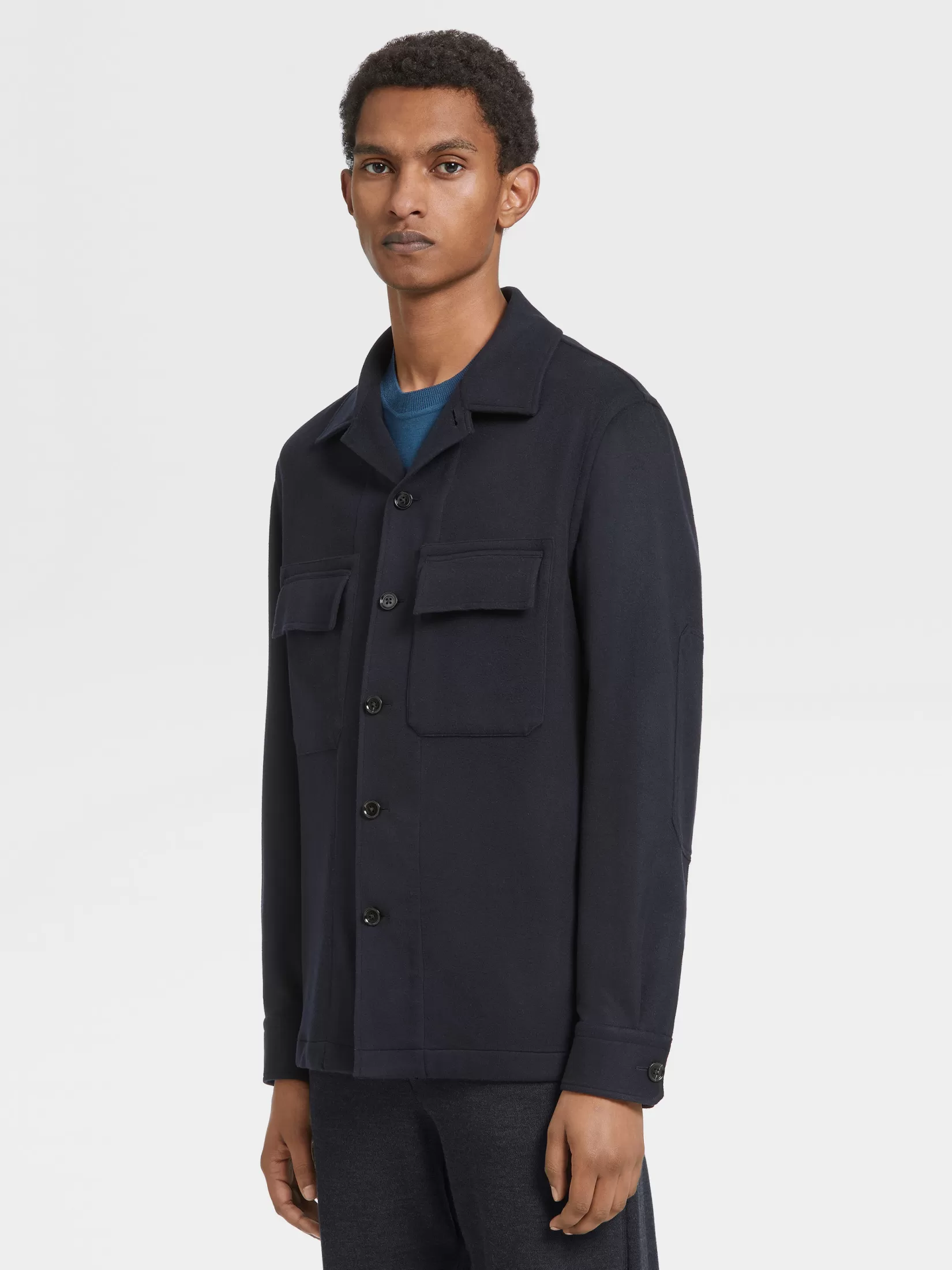 ZEGNA Overshirts And Chore Jackets<12milmil12 Wool Overshirt NavyBlue