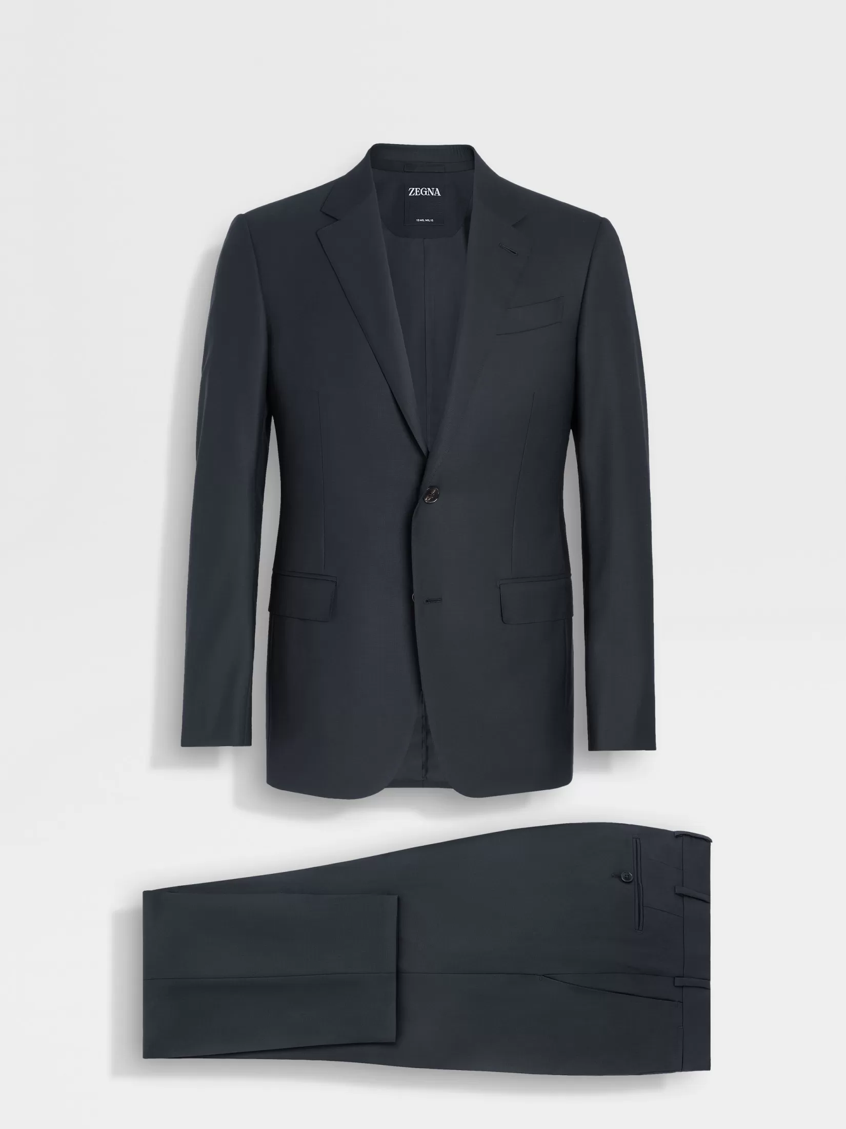 ZEGNA Suits<Navy Blue 15milmil15 Wool Suit NavyBlue