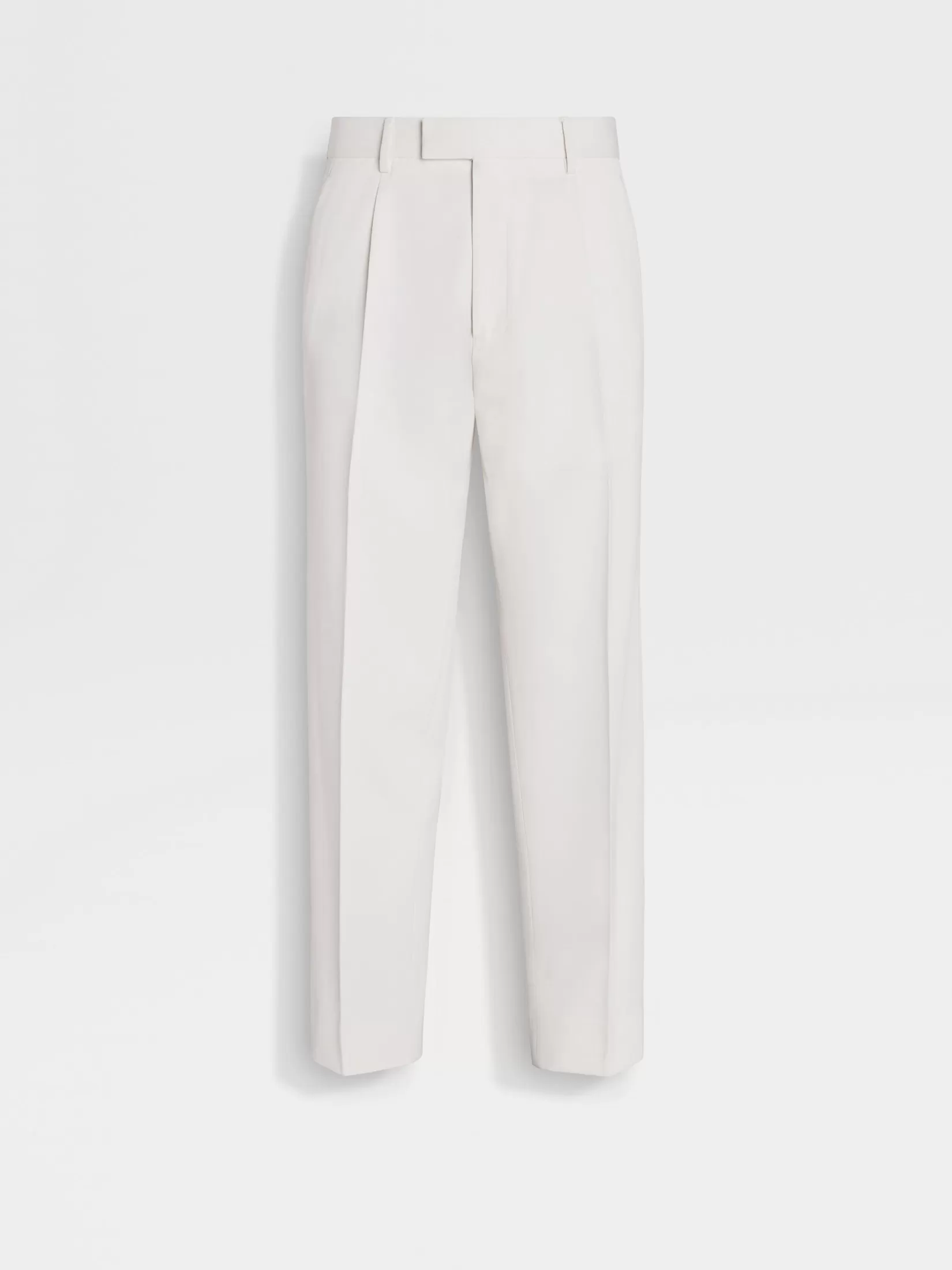 ZEGNA Pants<Cotton and Wool Pants White
